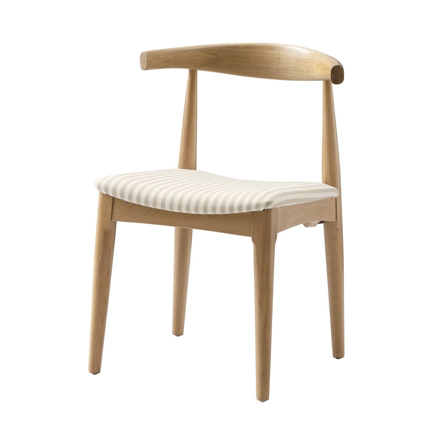 Ensemble de 2 chaises de salle à manger Arley en bois de hêtre, rayures naturelles et taupe clair