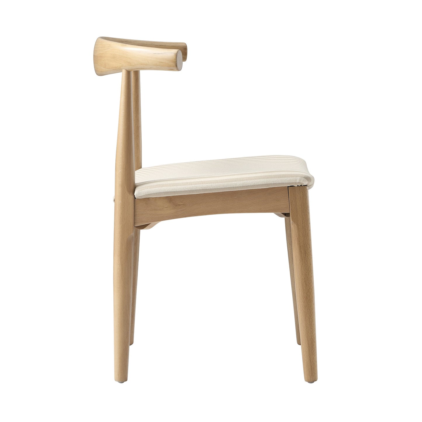 Ensemble de 2 chaises de salle à manger Arley en bois de hêtre, rayures naturelles et taupe clair