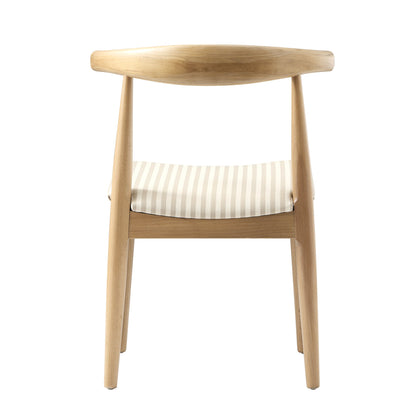 Ensemble de 2 chaises de salle à manger Arley en bois de hêtre, rayures naturelles et taupe clair