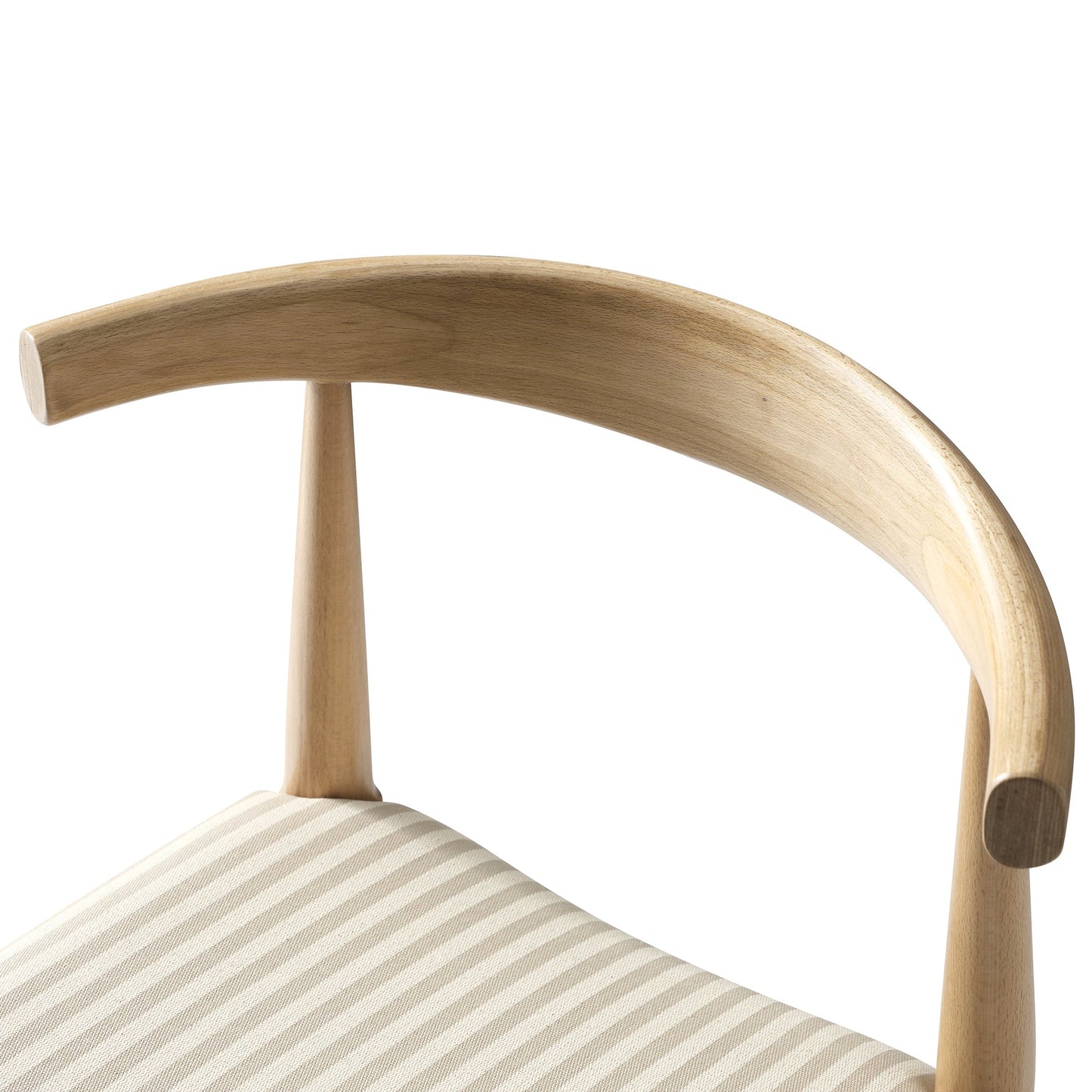 Ensemble de 2 chaises de salle à manger Arley en bois de hêtre, rayures naturelles et taupe clair