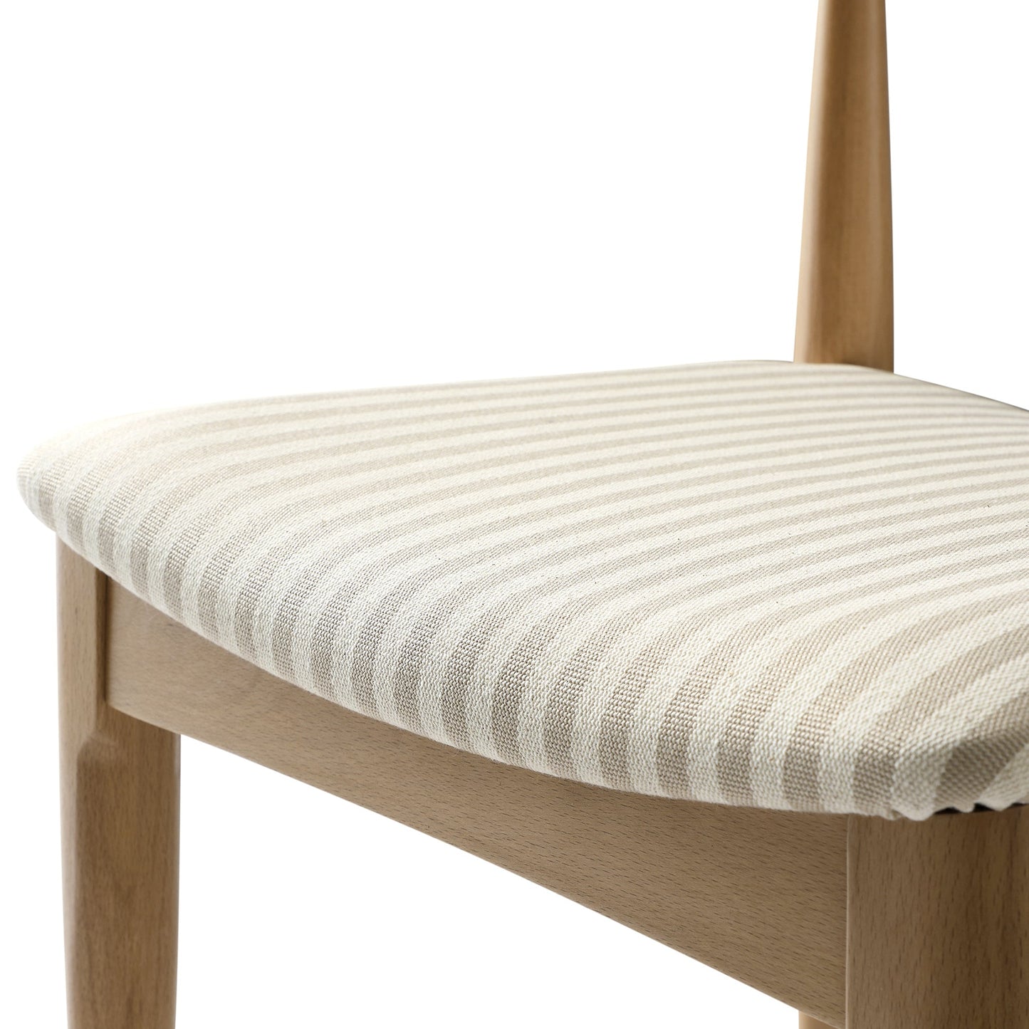 Ensemble de 2 chaises de salle à manger Arley en bois de hêtre, rayures naturelles et taupe clair