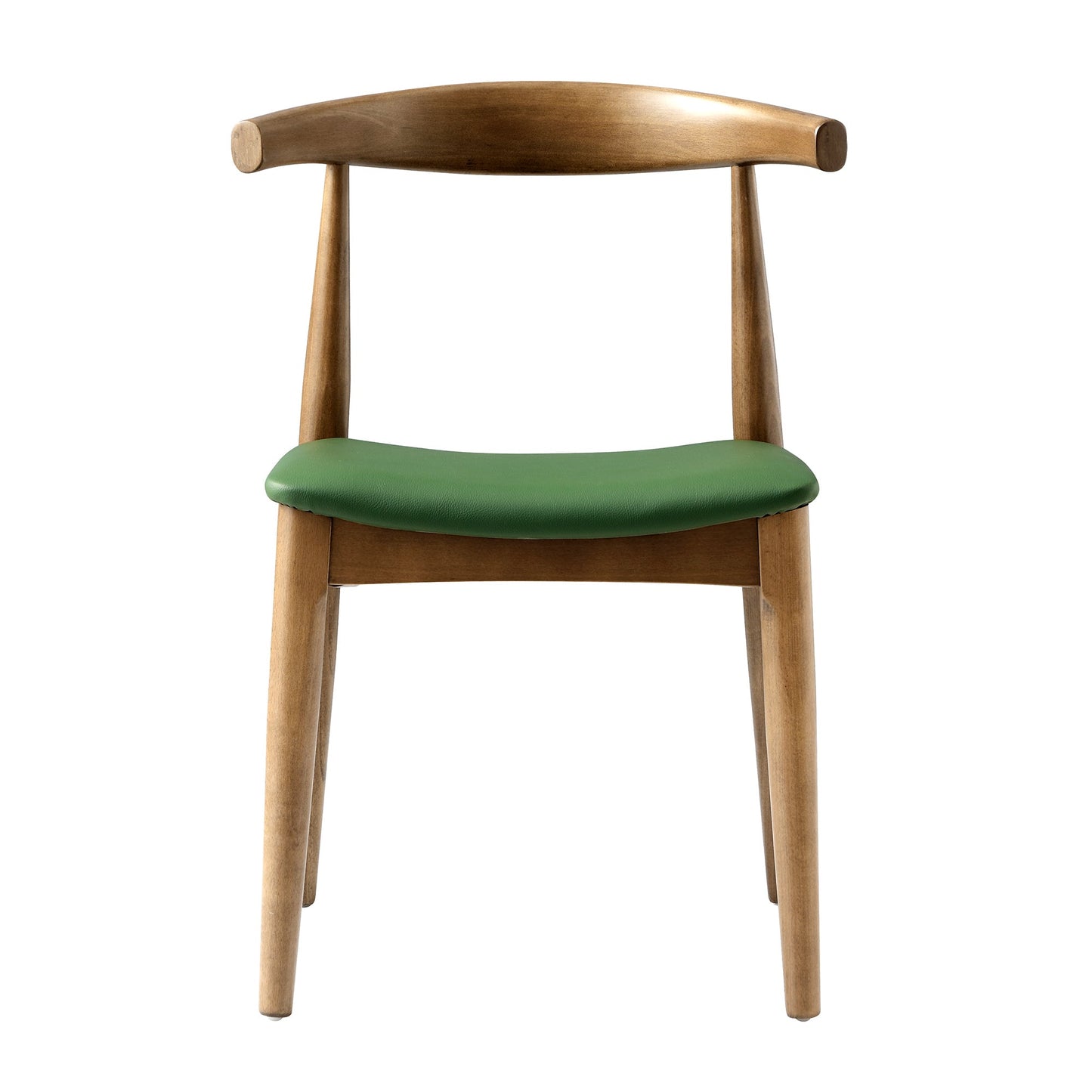 Ensemble de 2 chaises de salle à manger Arley en hêtre, noyer clair et vert olive