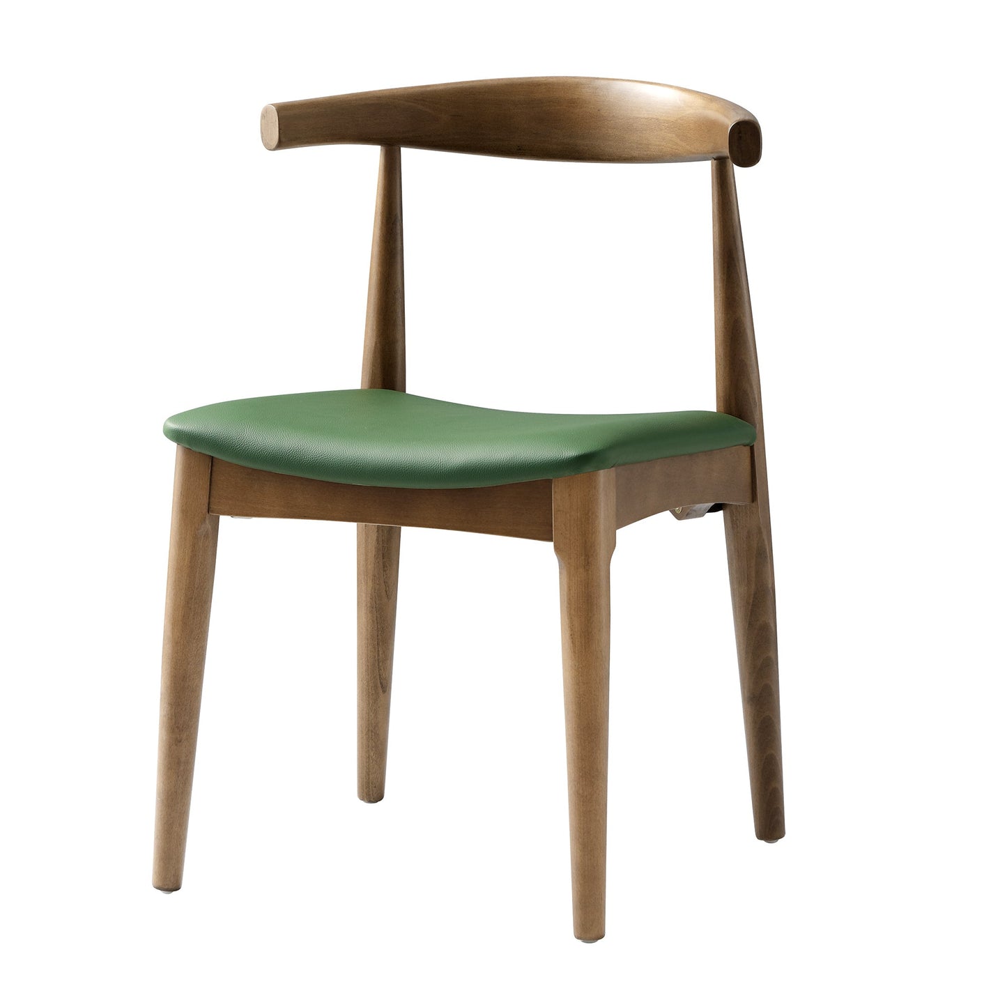 Ensemble de 2 chaises de salle à manger Arley en hêtre, noyer clair et vert olive