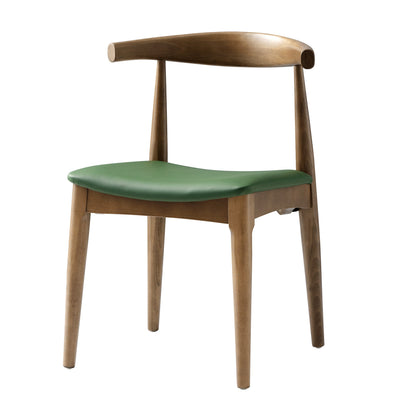 Ensemble de 2 chaises de salle à manger Arley en hêtre, noyer clair et vert olive