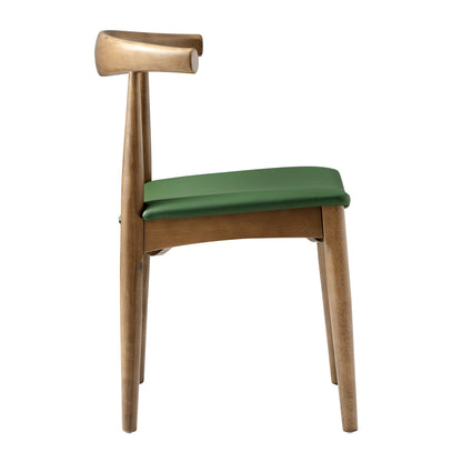 Ensemble de 2 chaises de salle à manger Arley en hêtre, noyer clair et vert olive