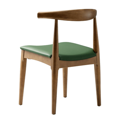 Ensemble de 2 chaises de salle à manger Arley en hêtre, noyer clair et vert olive