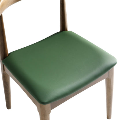 Ensemble de 2 chaises de salle à manger Arley en hêtre, noyer clair et vert olive
