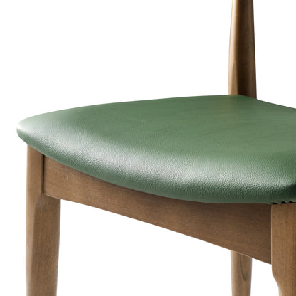 Ensemble de 2 chaises de salle à manger Arley en hêtre, noyer clair et vert olive