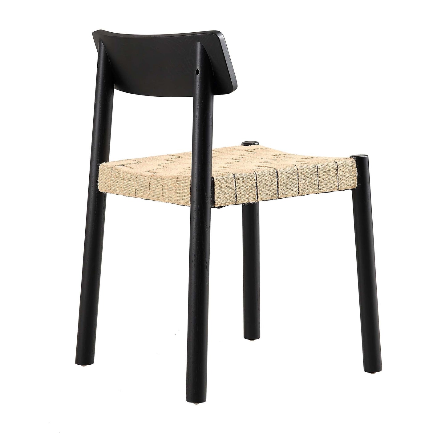 Ensemble de 2 chaises de salle à manger Ditton en bois d'orme et jute, noir