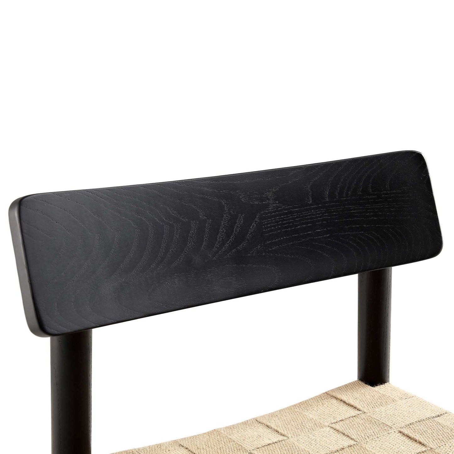 Ensemble de 2 chaises de salle à manger Ditton en bois d'orme et jute, noir