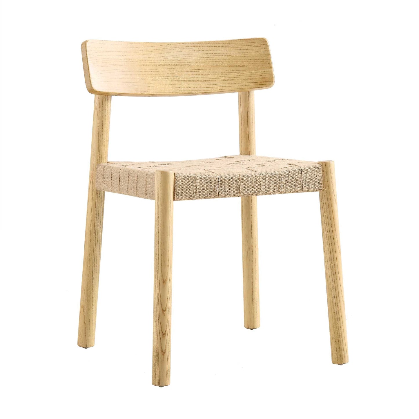 Ensemble de 2 chaises de salle à manger Ditton en bois d'orme et jute, couleur naturelle