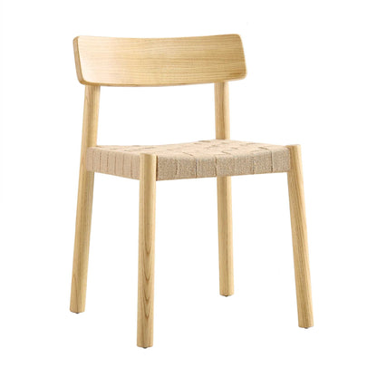 Ensemble de 2 chaises de salle à manger Ditton en bois d'orme et jute, couleur naturelle