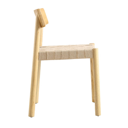 Ensemble de 2 chaises de salle à manger Ditton en bois d'orme et jute, couleur naturelle