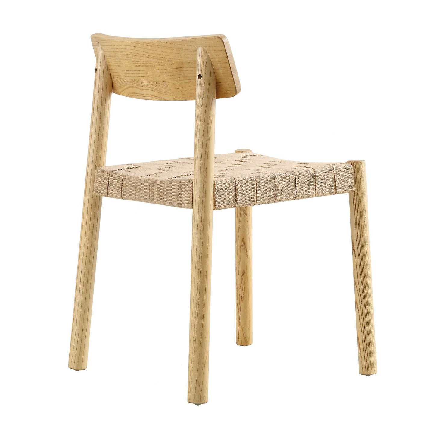 Ensemble de 2 chaises de salle à manger Ditton en bois d'orme et jute, couleur naturelle