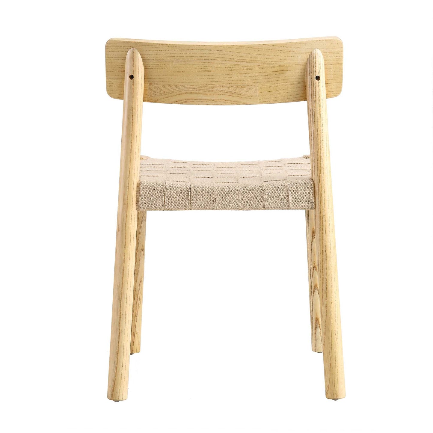 Ensemble de 2 chaises de salle à manger Ditton en bois d'orme et jute, couleur naturelle