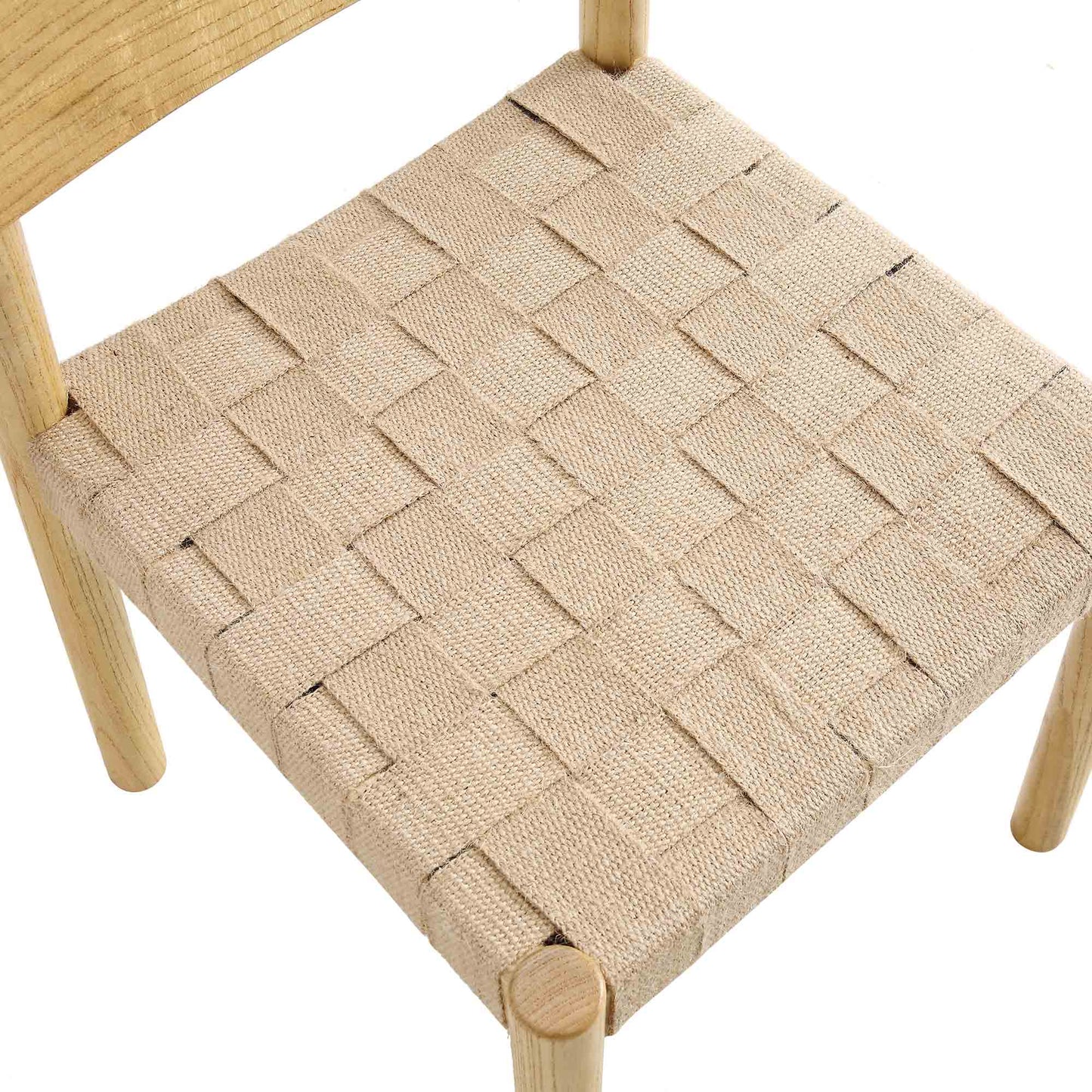 Ensemble de 2 chaises de salle à manger Ditton en bois d'orme et jute, couleur naturelle