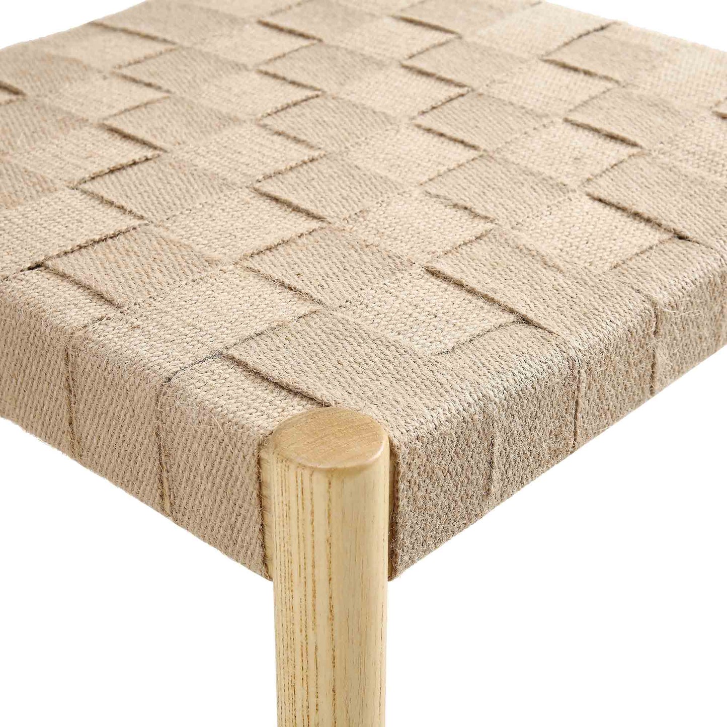 Ensemble de 2 chaises de salle à manger Ditton en bois d'orme et jute, couleur naturelle