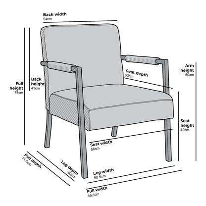 Chaise d'appoint Hatton avec cadre en acier et boucle (blanche)