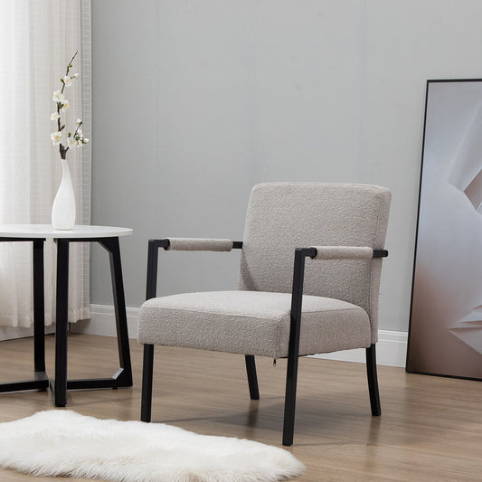 Chaise d'appoint Hatton avec cadre en acier et boucle (gris)