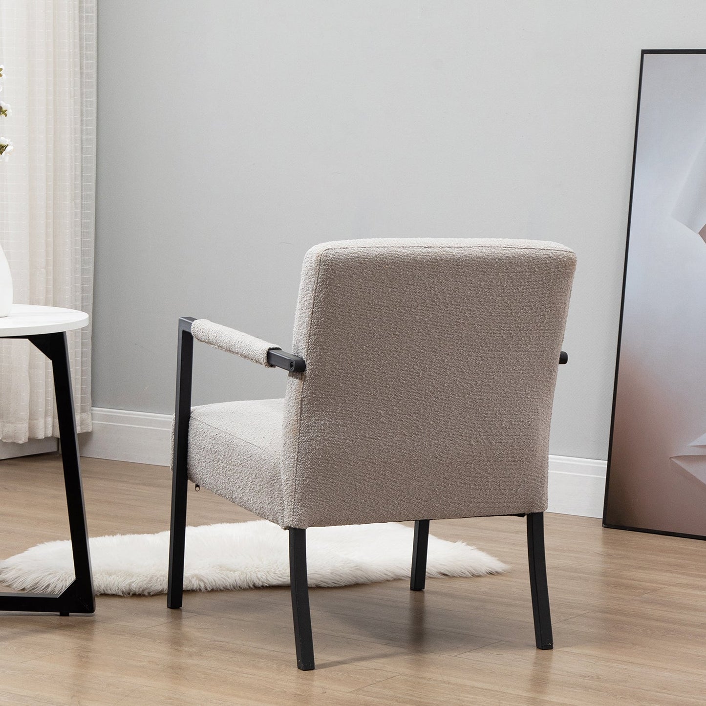 Chaise d'appoint Hatton avec cadre en acier et boucle (gris)