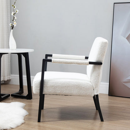 Chaise d'appoint Hatton avec cadre en acier et boucle (blanche)