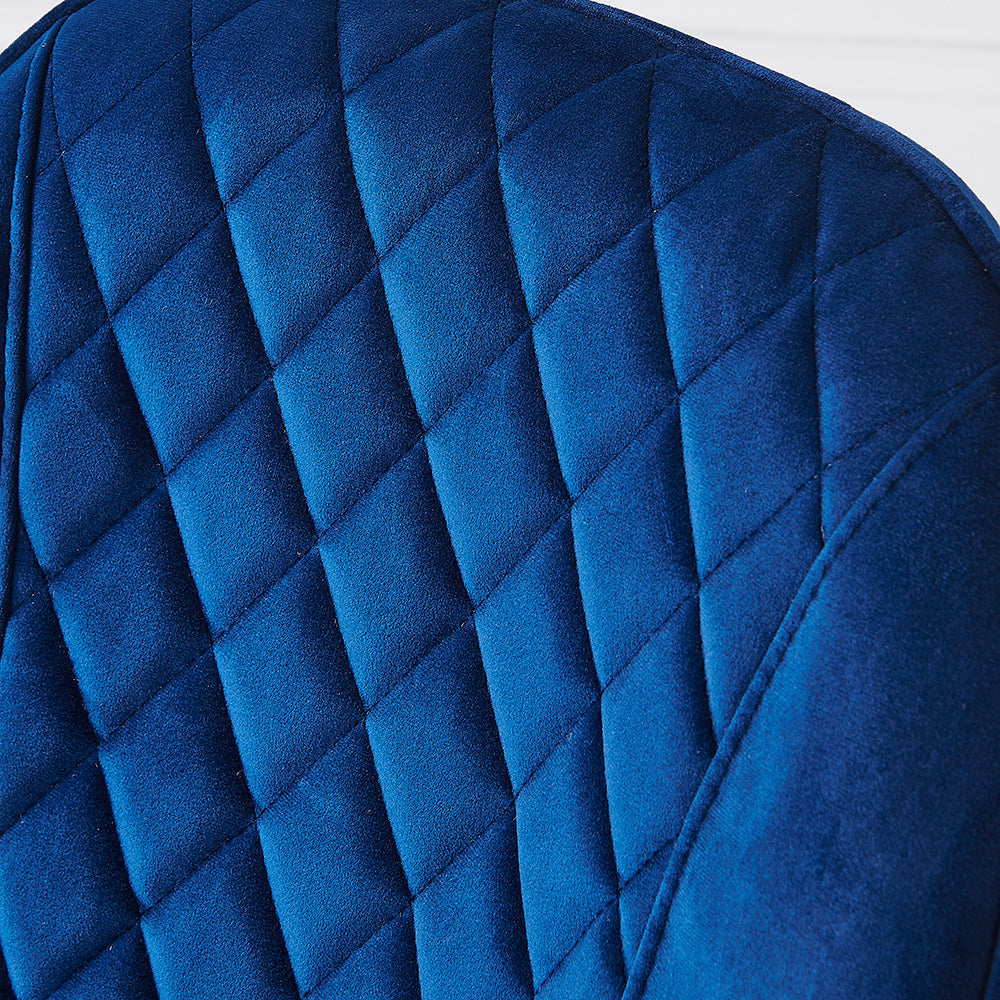 Lot de 2 chaises de salle à manger Cosford à motif diamant (velours bleu)