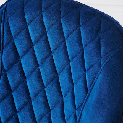 Lot de 2 chaises de salle à manger Cosford à motif diamant (velours bleu)