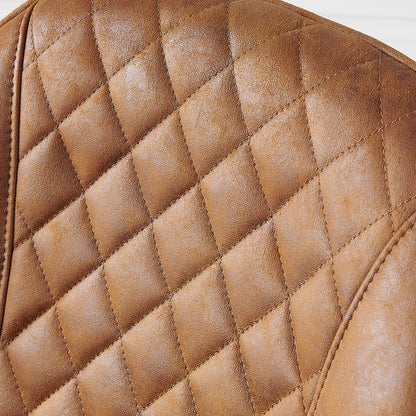 Lot de 2 chaises de salle à manger Cosford à coutures diamantées (tissu effet cuir beige vintage)