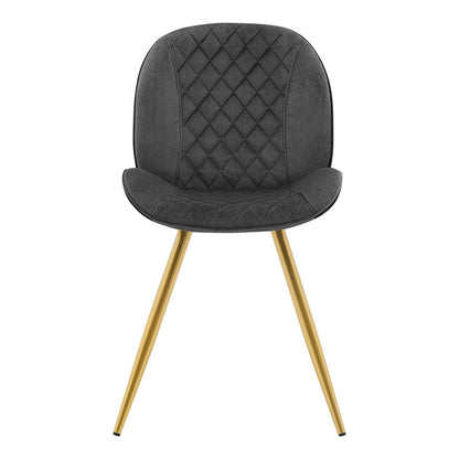 Lot de 2 chaises de salle à manger Cosford à motif diamant (velours gris)