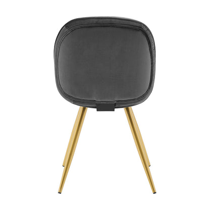 Lot de 2 chaises de salle à manger Cosford à motif diamant (velours gris)