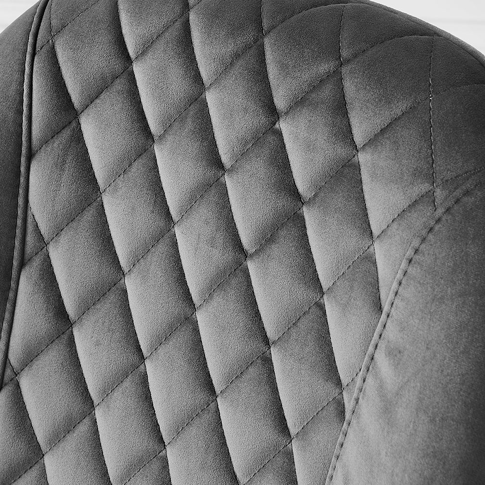 Lot de 2 chaises de salle à manger Cosford à motif diamant (velours gris)