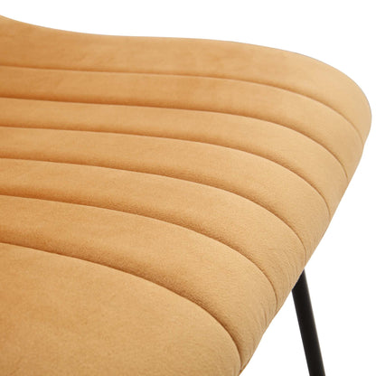 Ensemble de 2 chaises de salle à manger cannelées en velours jaune moutarde Sutton avec cadre en métal