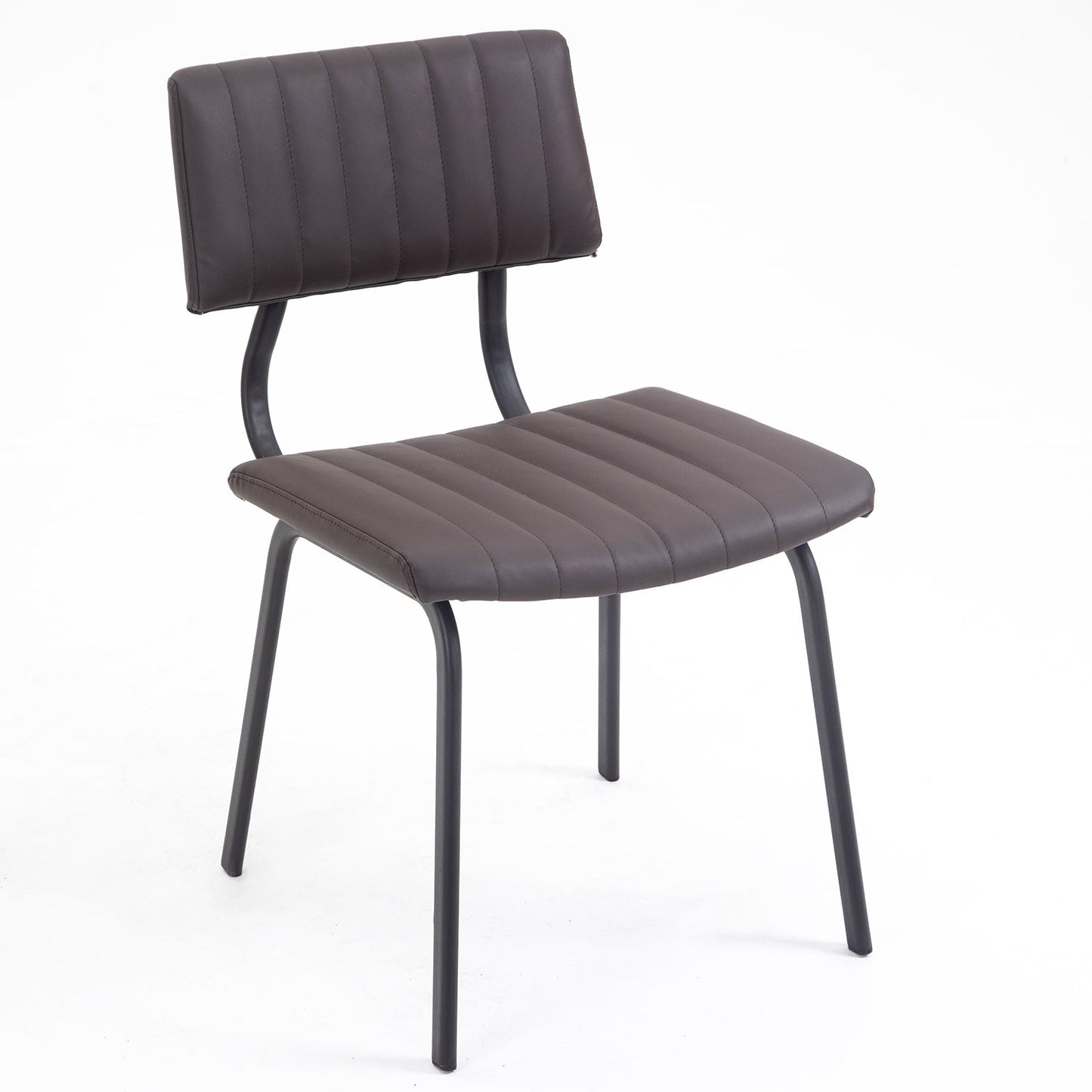 Ensemble de 2 chaises de salle à manger cannelées Charlecote (PU marron foncé)