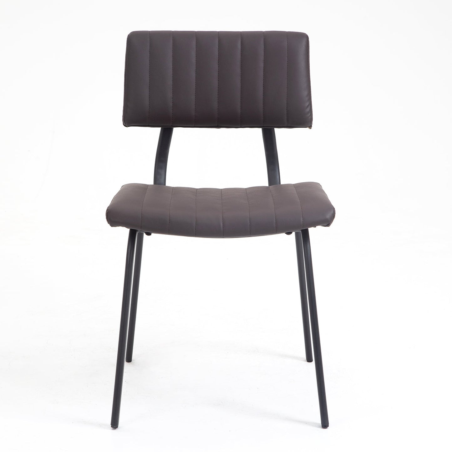 Ensemble de 2 chaises de salle à manger cannelées Charlecote (PU marron foncé)