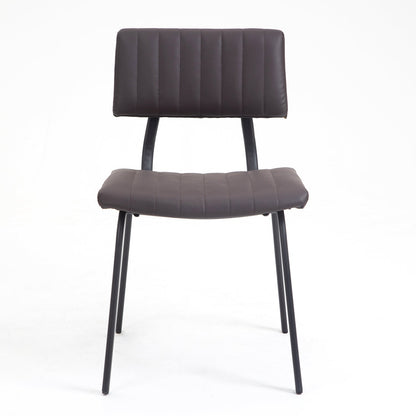 Ensemble de 2 chaises de salle à manger cannelées Charlecote (PU marron foncé)