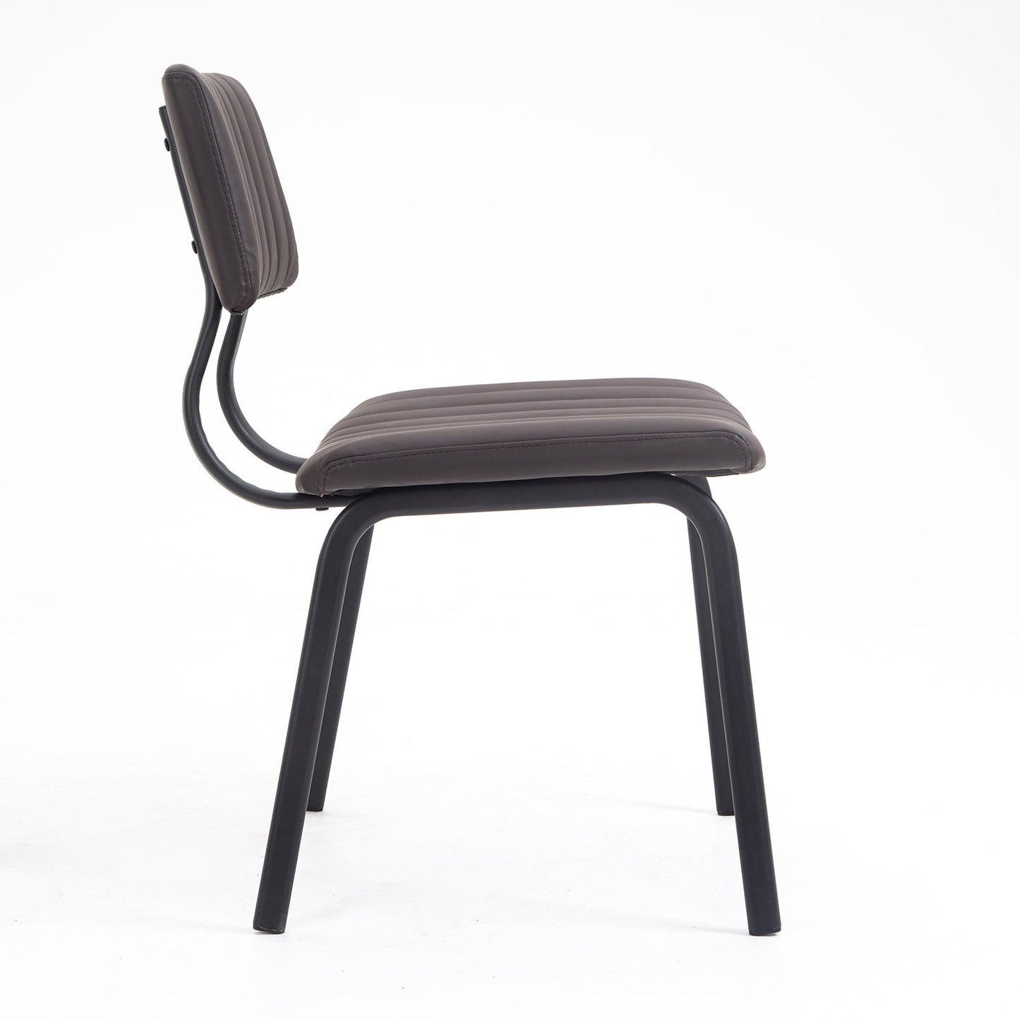 Ensemble de 2 chaises de salle à manger cannelées Charlecote (PU marron foncé)