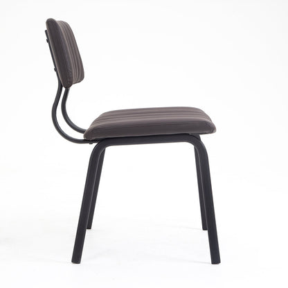 Ensemble de 2 chaises de salle à manger cannelées Charlecote (PU marron foncé)