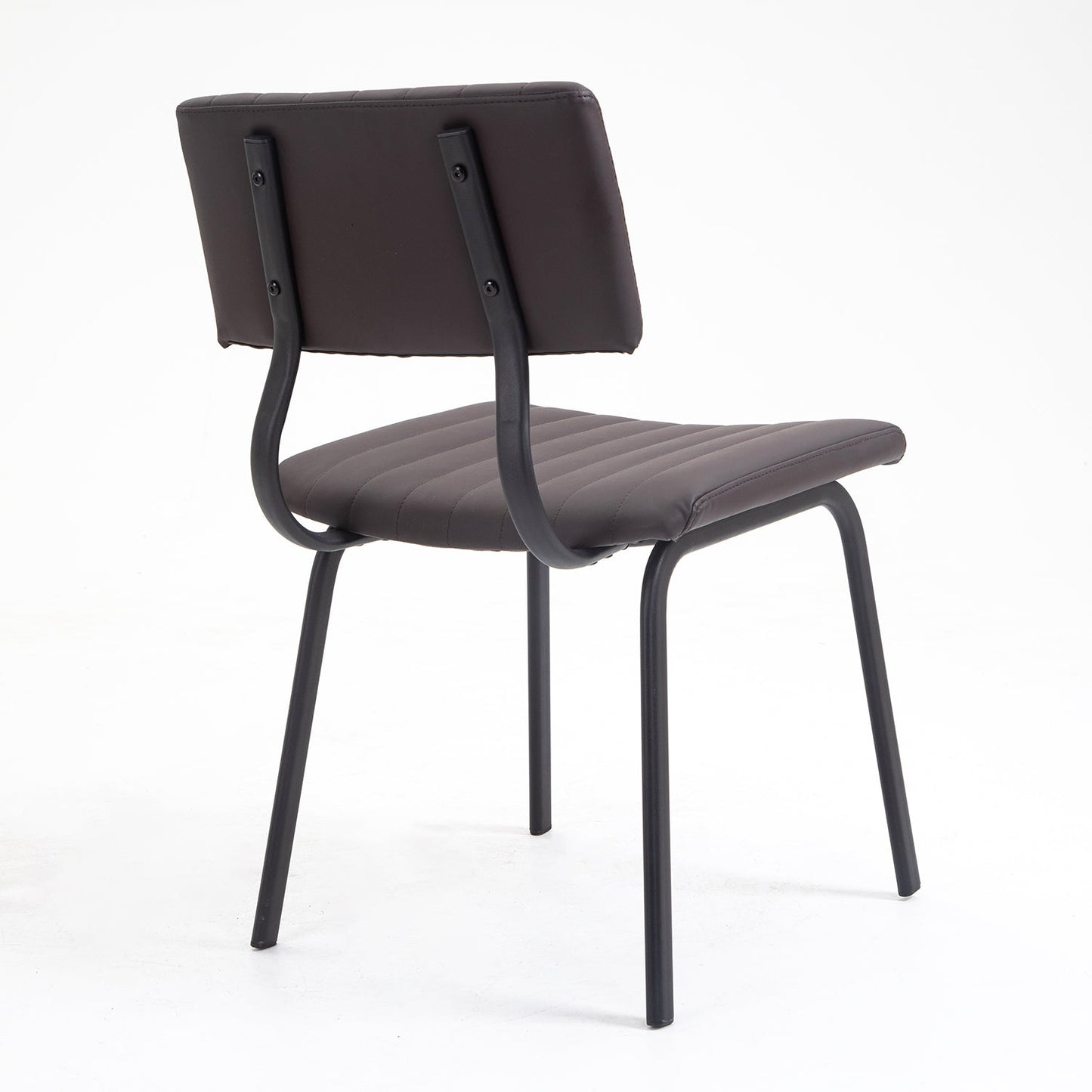 Ensemble de 2 chaises de salle à manger cannelées Charlecote (PU marron foncé)