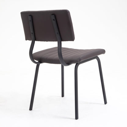 Ensemble de 2 chaises de salle à manger cannelées Charlecote (PU marron foncé)