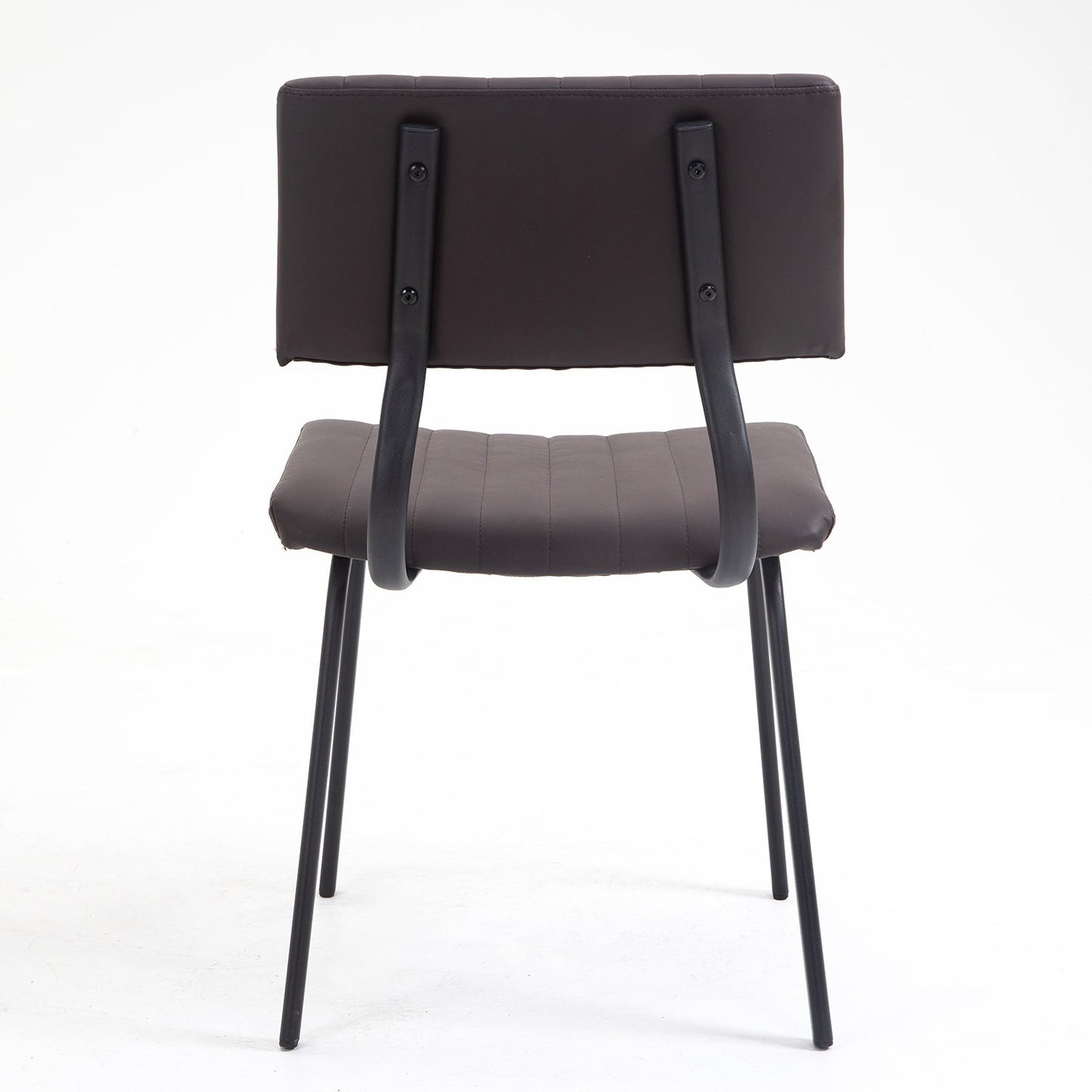 Ensemble de 2 chaises de salle à manger cannelées Charlecote (PU marron foncé)