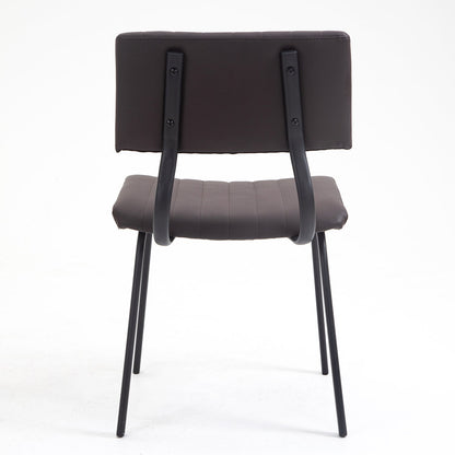 Ensemble de 2 chaises de salle à manger cannelées Charlecote (PU marron foncé)