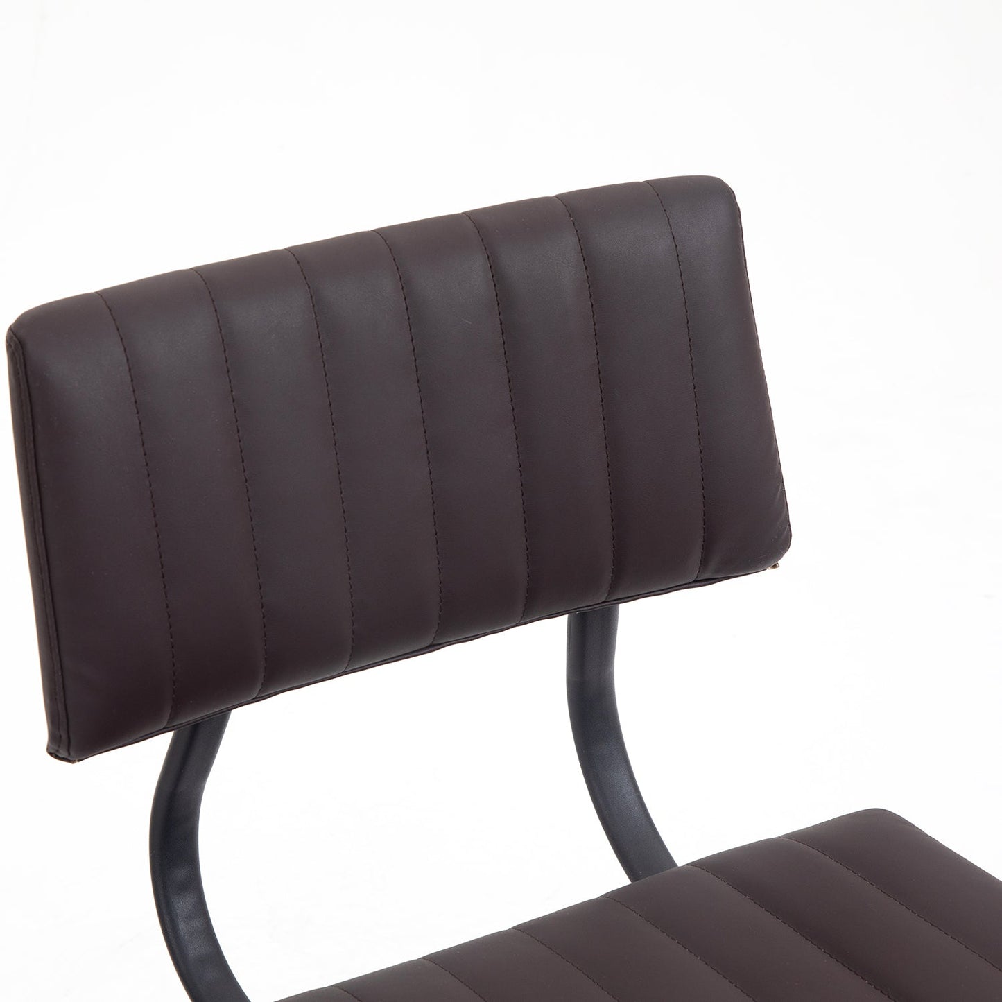 Ensemble de 2 chaises de salle à manger cannelées Charlecote (PU marron foncé)