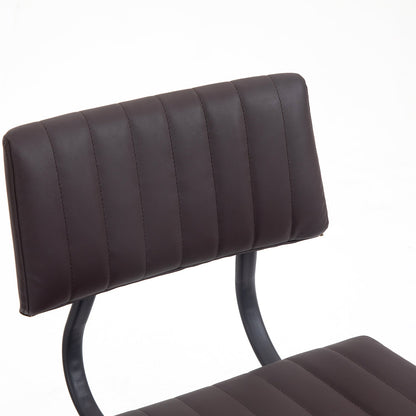 Ensemble de 2 chaises de salle à manger cannelées Charlecote (PU marron foncé)