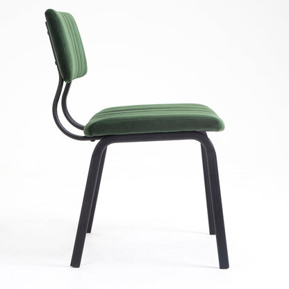 Ensemble de 2 chaises de salle à manger cannelées Charlecote (velours vert foncé)