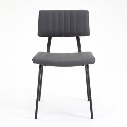 Ensemble de 2 chaises de salle à manger cannelées Charlecote (PU gris foncé)