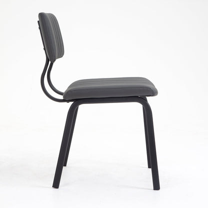 Ensemble de 2 chaises de salle à manger cannelées Charlecote (PU gris foncé)