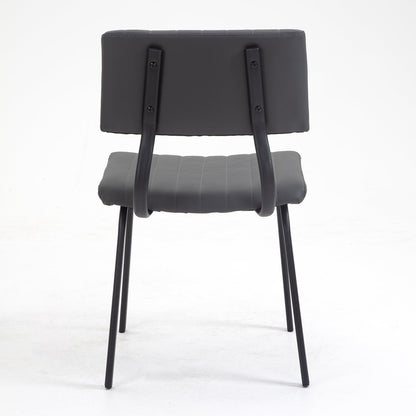 Ensemble de 2 chaises de salle à manger cannelées Charlecote (PU gris foncé)