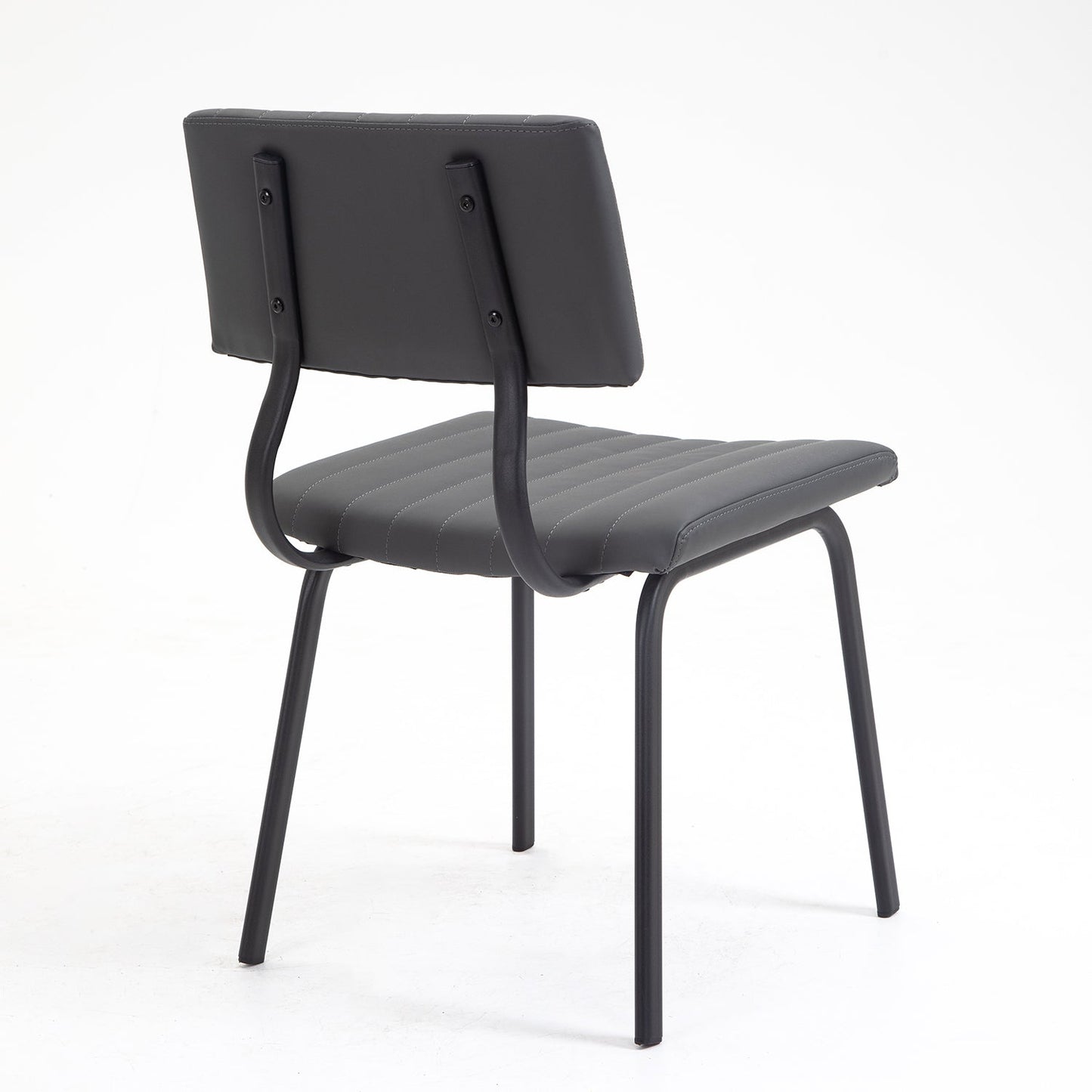 Ensemble de 2 chaises de salle à manger cannelées Charlecote (PU gris foncé)