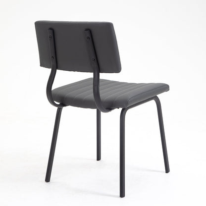 Ensemble de 2 chaises de salle à manger cannelées Charlecote (PU gris foncé)