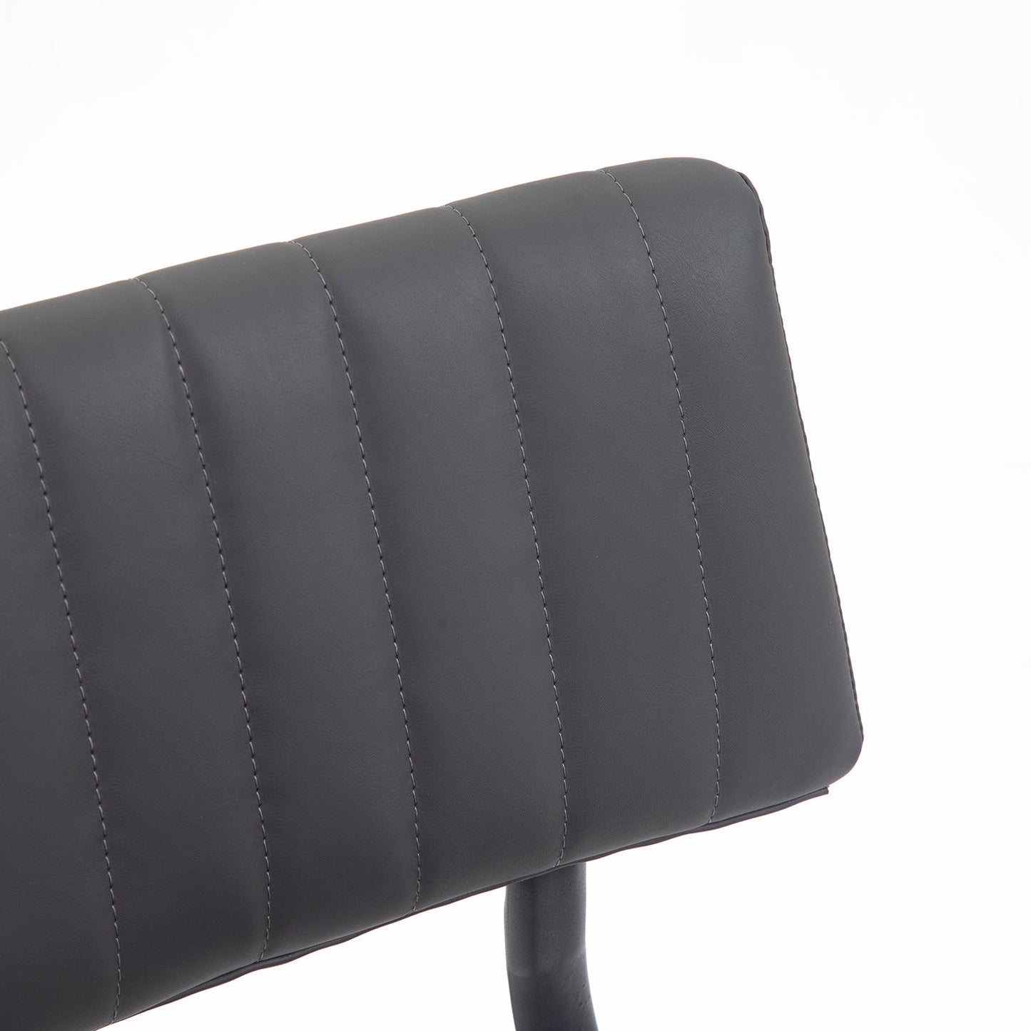 Ensemble de 2 chaises de salle à manger cannelées Charlecote (PU gris foncé)